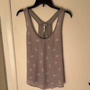 LC Lauren Conrad Light Gray Flamingo Camisole
